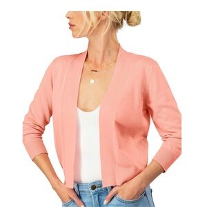 DANIBE Classic 3/4 Sleeve Bolero Cardigan Open Front Cropped Shrugs Knit Sweater